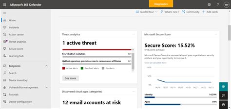 Visit the Microsoft Defender portal .